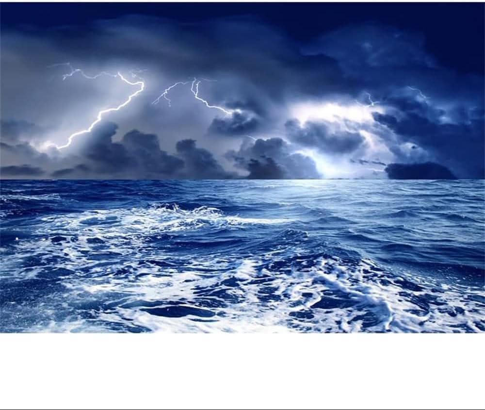 Renaiss Stormy Sea Backdrop for Photoshoot Adults Kids Portrait Dazzling Lightning Ocean Night Caribbean Sea Photography Background Birthday Nautical Pirate Themed Party Decor 15x10ft Photo Booth Prop