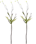 2Pcs 100cm/39in Artificial Cherry Blossom Trees Branches Natural Garland Wood Twigs Bendable Vine Trunk Silk Plants with Moss for Wall Hanging Photo Home Room Garden Reptile Decoration