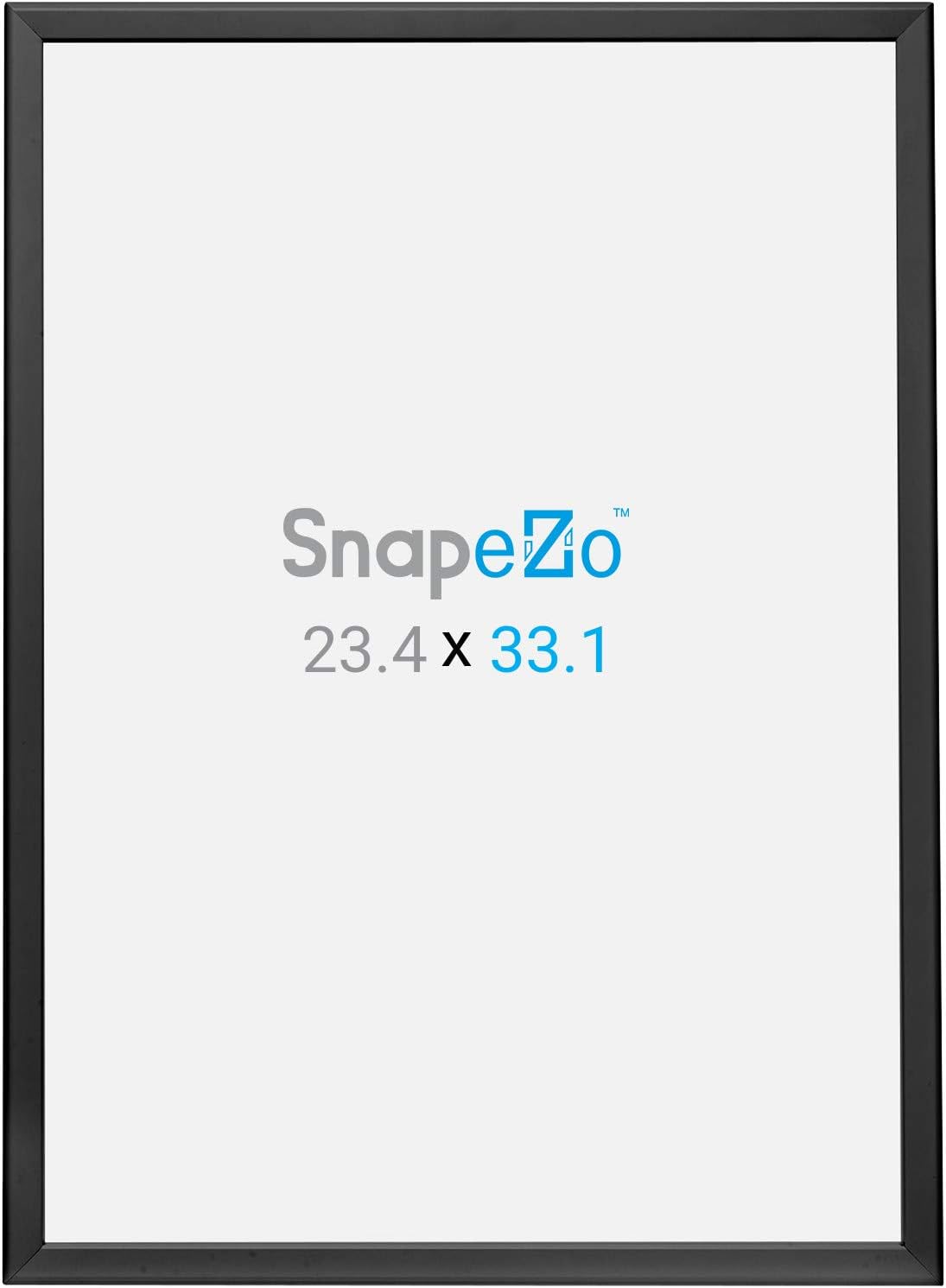 SnapeZo 23.4 x 33.1 (A1 Euro Size) Black Poster Frame, Front-Loading, Wall Mount, Aluminum 1.25" Profile, Professional Series