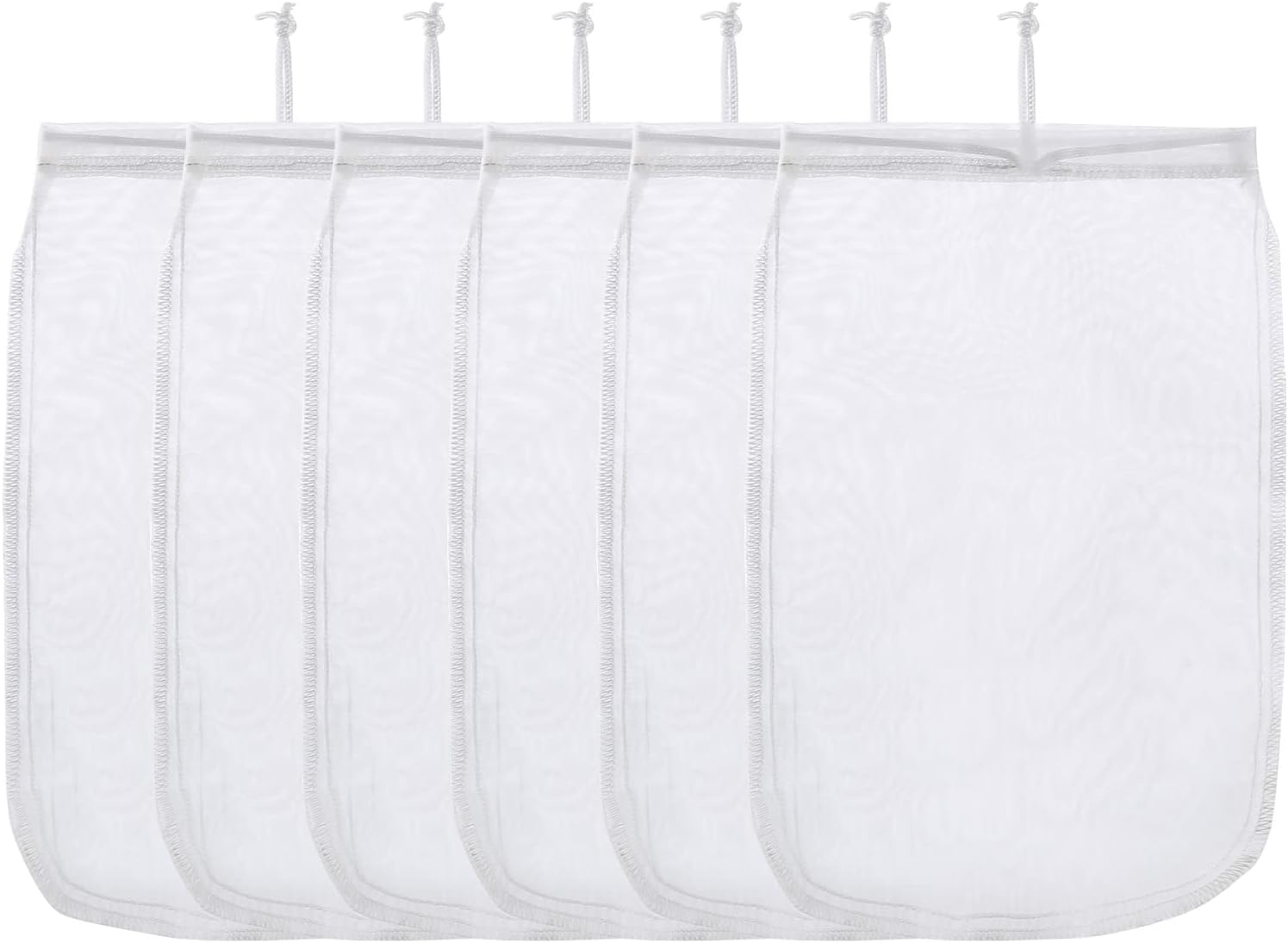 ALEGI Aquarium Filter Media Bag Extra Fine, Reusable 180 Micron Drawstring Mesh Bags for Activated Carbon (12"*8" (6 Pack))