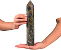 JIC Gem Large Pietersite Obelisk Tower Points Natural Healing Crystal Wand 6 Faceted Quartz Crystals Tower Wand Chakra Meditation Therapy 2.2-2.6 Lbs