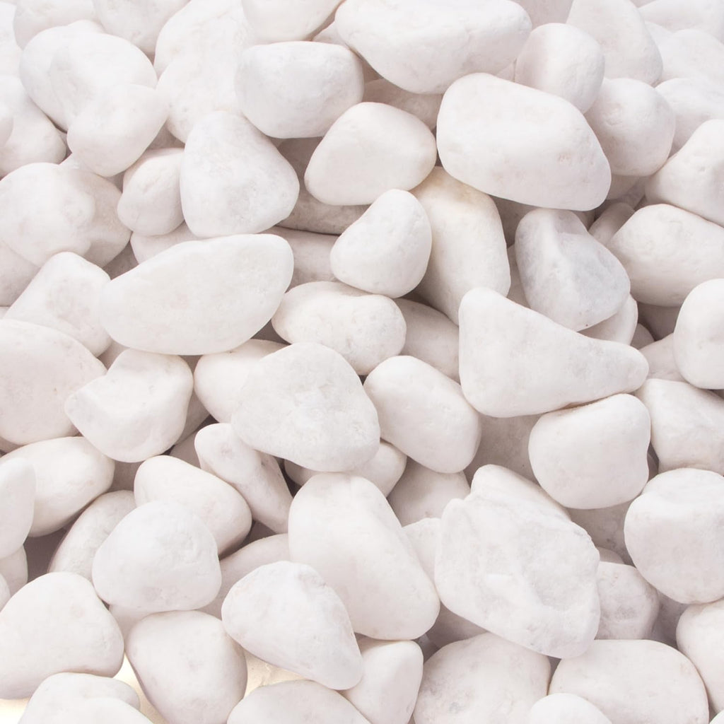 18.2 Pounds Decorative Pebbles, White Stones, White River Rock, Natural Aquarium Gravel, Garden Decor Rocks