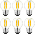 Arberlic G16.5 Light Bulb dimmable,4W E26 LED Bulb Equivalent 40 watt e26 Bulb,Neutral White 4000K,400lm,CRI>85,AC120V,Edison Style,Clear Glass,Flicker Free,Pack of 6