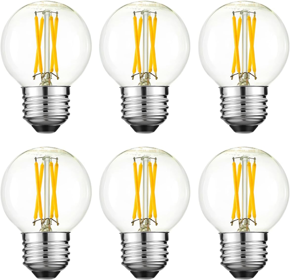 Arberlic G16.5 Light Bulb dimmable,4W E26 LED Bulb Equivalent 40 watt e26 Bulb,Neutral White 4000K,400lm,CRI>85,AC120V,Edison Style,Clear Glass,Flicker Free,Pack of 6
