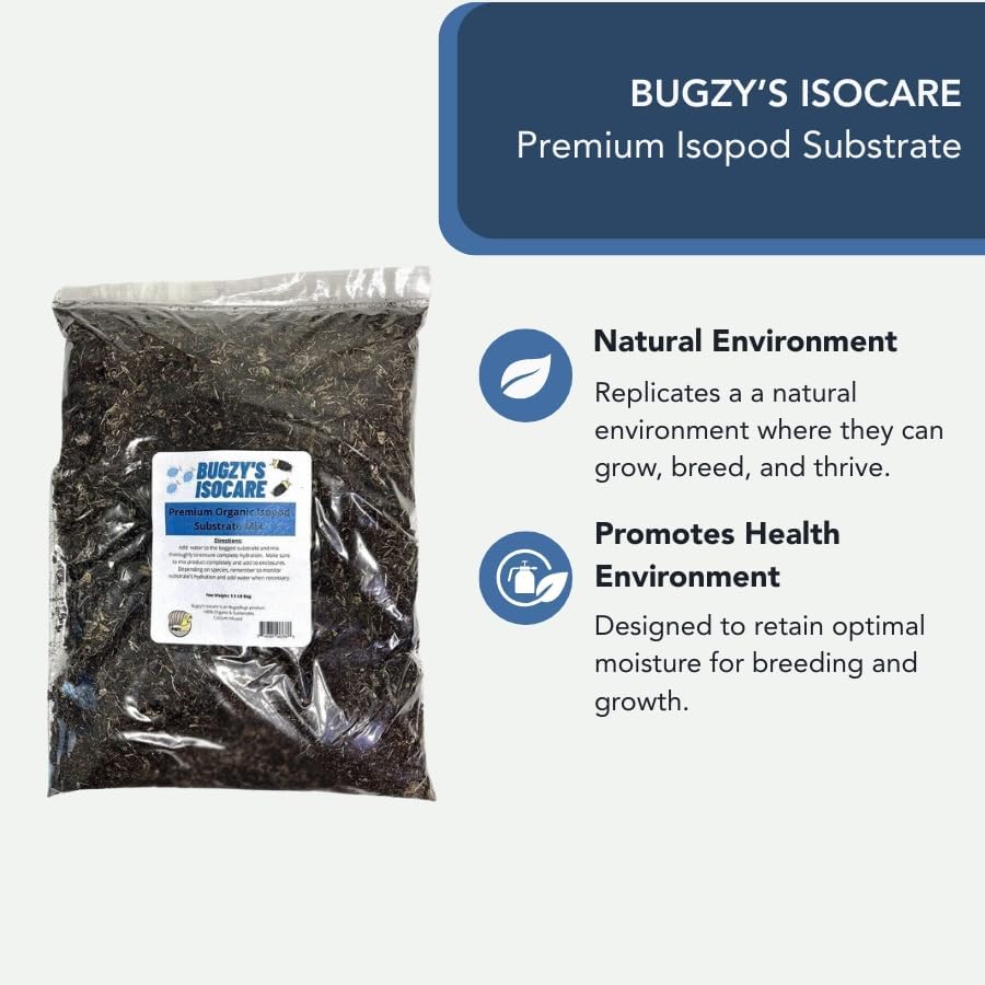 BugzyBug’s Isopod Bioactive Substrate Mix Nutrient-Rich Vivariums and Terrarium Substrate Mix (4 Quart)