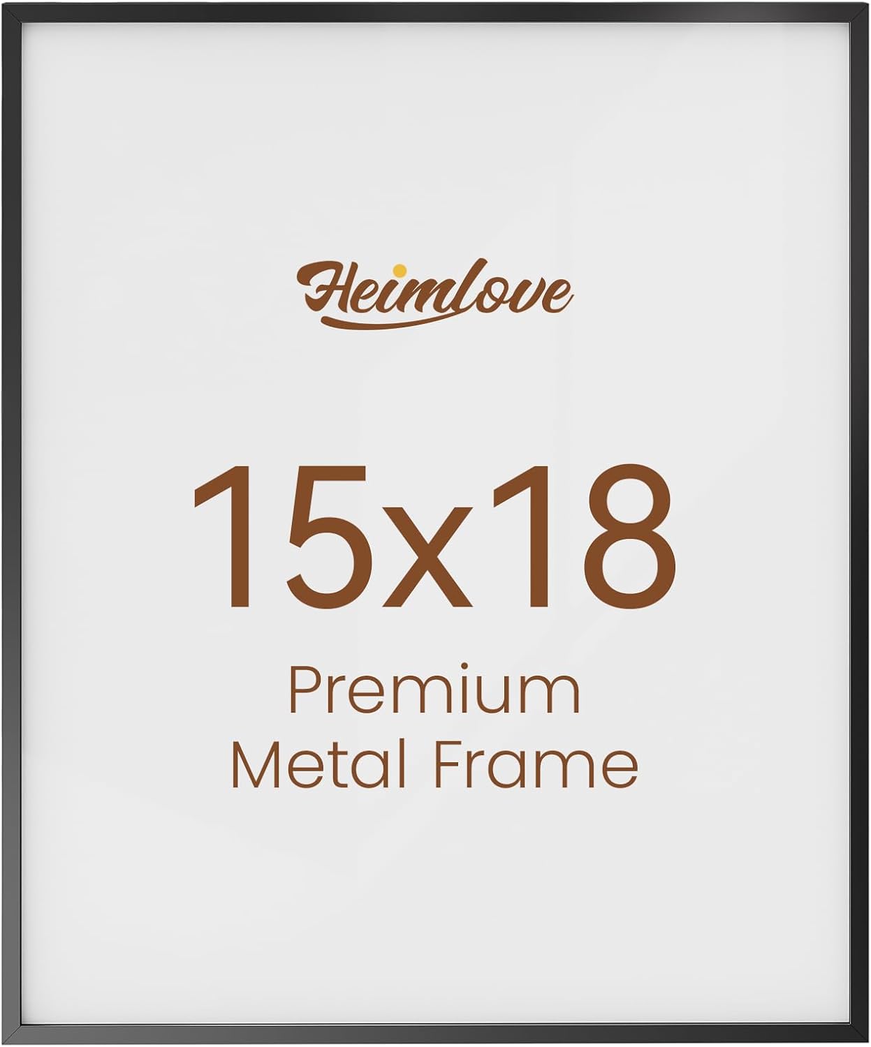 Heimlove 15x18 Metal Picture Frame,Black Aluminum Photo Frames-Real Tempered Glass,Wall Gallery Poster Puzzles Artwork frame Mounting Horizontally or Vertically Decor for Wall-1Pack