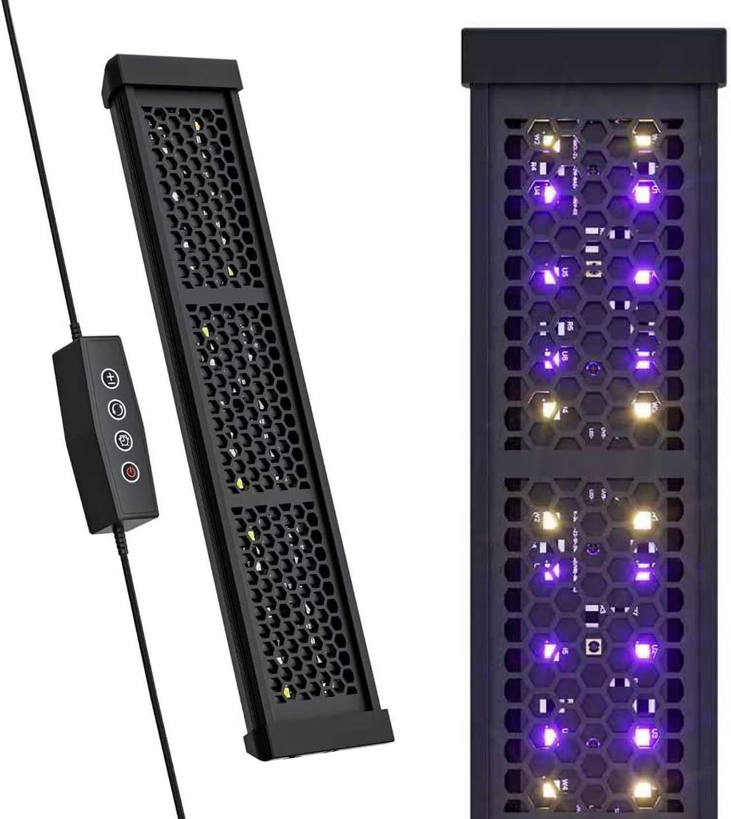 12" Aluminum UVB 10.0 LED Reptile Light Bar with Timer & Dimmer, Ultra-Slim Metal UVB/UVA Lamp for Terrariums – Even Light Output, Long Lifespan, Ideal for Bearded Dragons, Turtles & Lizards