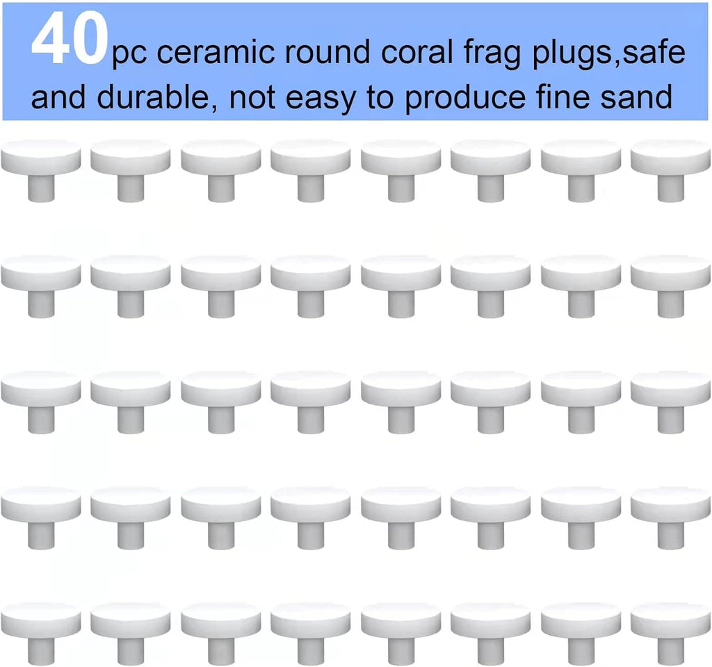 Ceramic White Coralline Coral frag Plugs Coral frag Base Round/Big Size Round/Hexagon (round24mm40pcs)