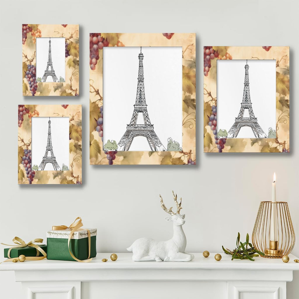 Grapevine Print 11x14 Picture Frame, 11x14 Wood Photo Frame for Wall Hanging or Tabletop Display Decor