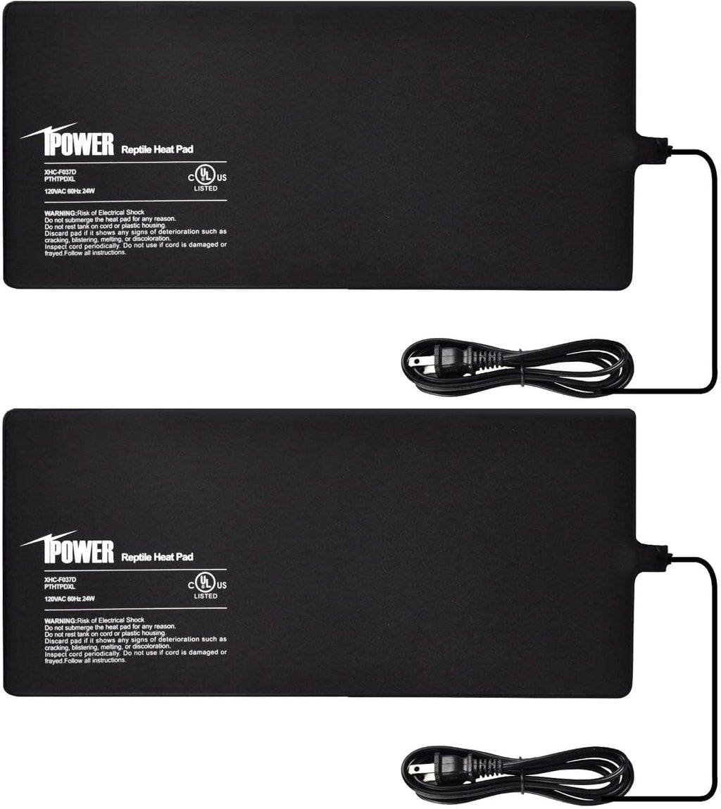 iPower 8x18 Inch Reptile Heat Pad Under Tank Heater, Energy-Efficient & Waterproof Design Terrarium Warmer Mat for Turtles, Lizards, Snakes, 2 Pack