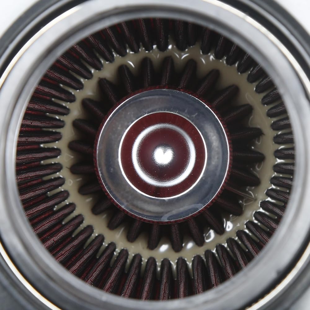 Kyostar 3/3.5/4inch Inlet Cold Air Intake Cone Replacement Performance Washable High Flow Dry Air Filter, Red