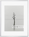 Fun Memories 12x16 Metal Picture Frame- 12x16 Aluminum Photo Frames with 9x12 Mat, High-Definition Plexiglass Front, and Hanging Hardware, Premium Metal Picture Frame Collection(Silver, Pack of 1)