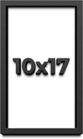 10x17 Shadow Box Frame Black | 1 Inch Deep Solid Wood Shadowbox Display Frame | UV Resistant Acrylic Plexiglass, Acid Free Backing, and Hanging Hardware | Dugan Picture Frame Style