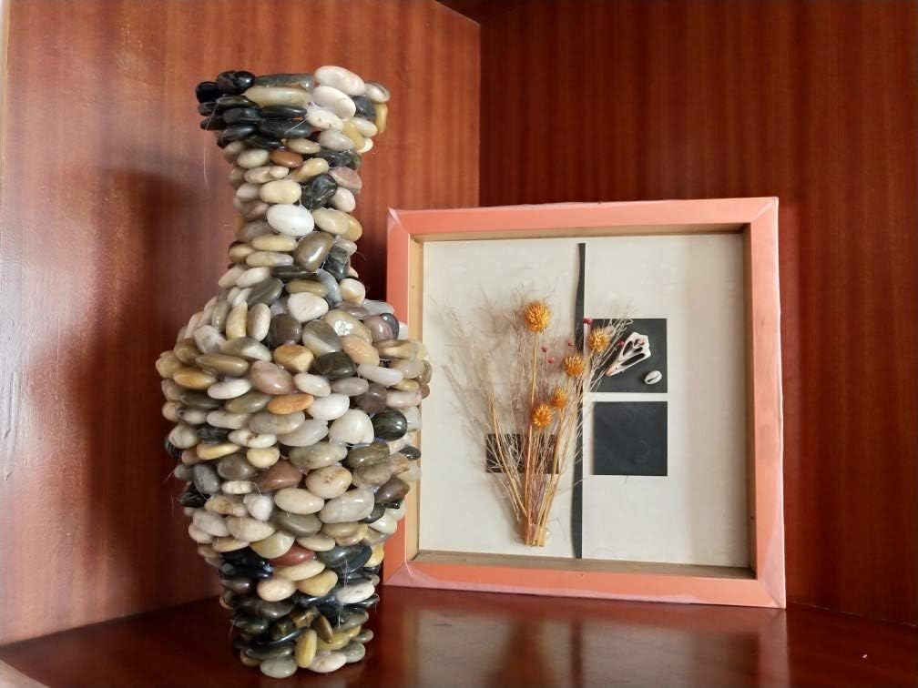 Pebbles Polished Gravel, Natural Polished Mixed Color Stones, Small Decorative River Rock Stones 5 Pounds (80-Oz)
