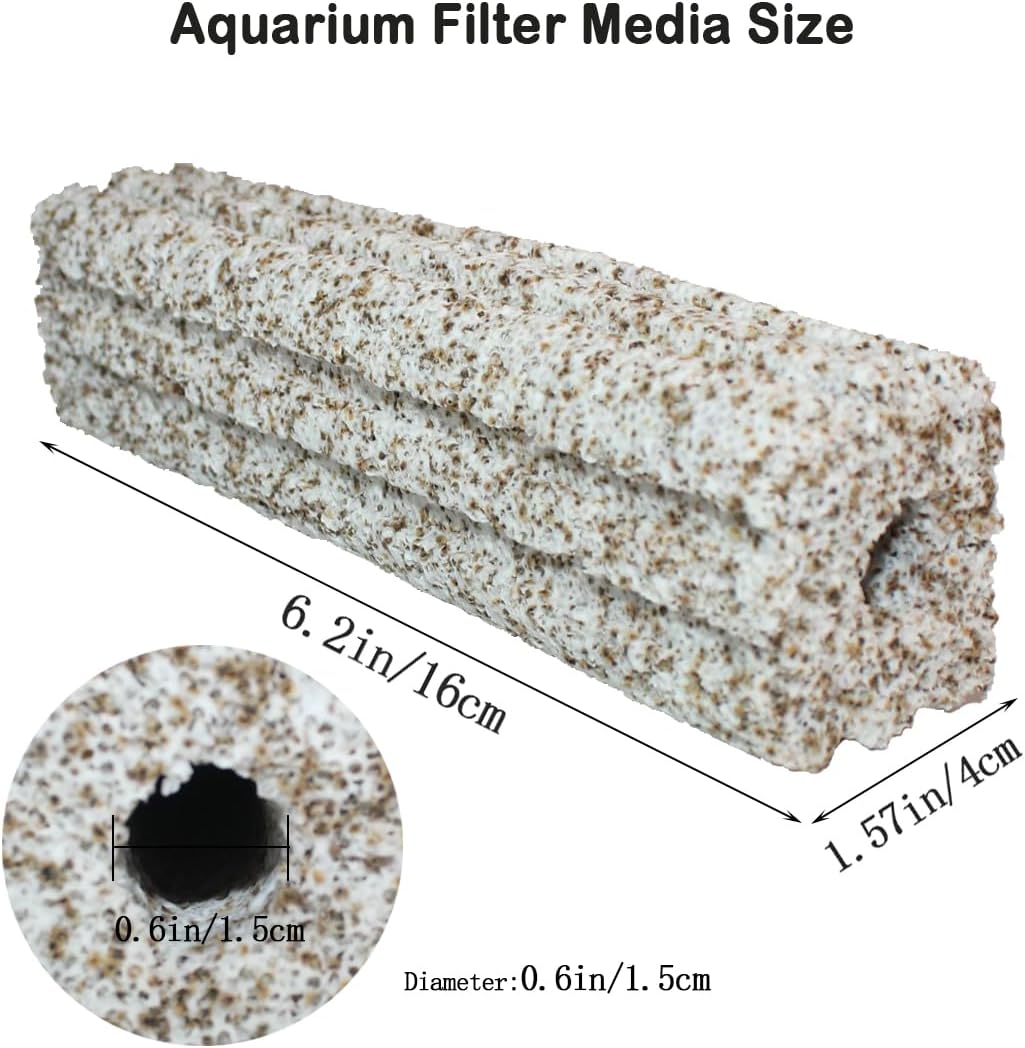 PINVNBY 6.2 Inch Large Filter Media for Aquarium,10 Pcs Fish Tank Ceramic Bio Blocks for Freshwater and Saltwater Sump Tank,Aquaculture and Koi Ponds