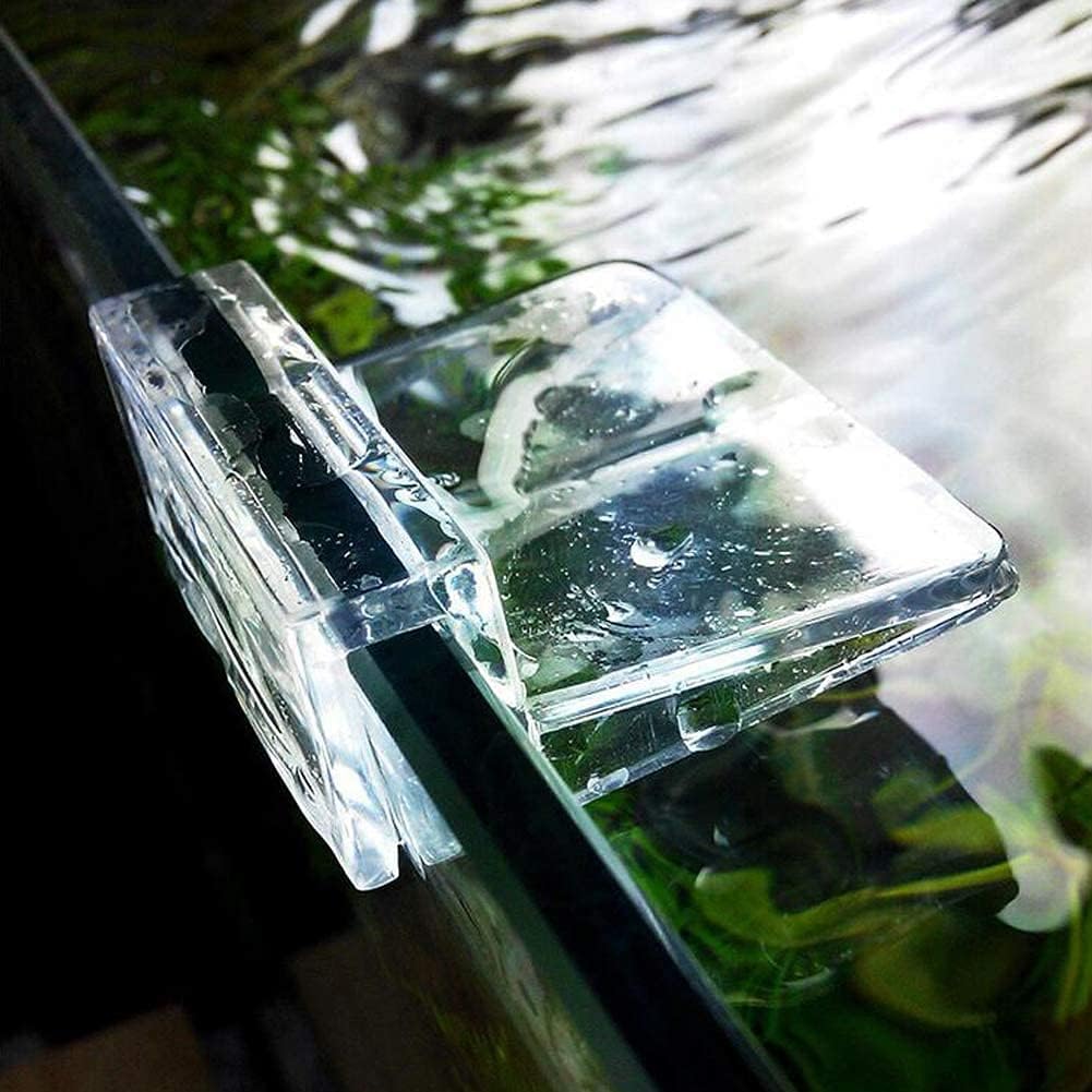MEETOOT 4pcs Acrylic Fish Tank Bracket - 5mm Aquarium Support Tools, Clear Glass Cover Clip Holder