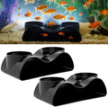 2 Pcs Aquarium Underground Tunnel Cave with Natural Curve Two Hole Fish Tank Hideout Decor Decoration for Loaches, Corydora Catfish, Bettas, Pleco and Shrimps