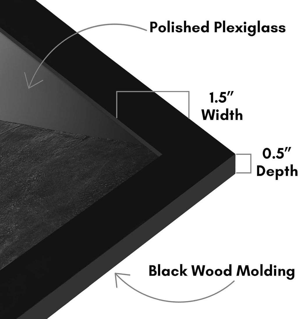 Americanflat 20x26 Picture Frame with Polished Plexiglass - Black Picture Frame - Wide Photo Frames Made of Engineered Wood for Vertical or Horizontal Wall Display - Epic Collection - Black
