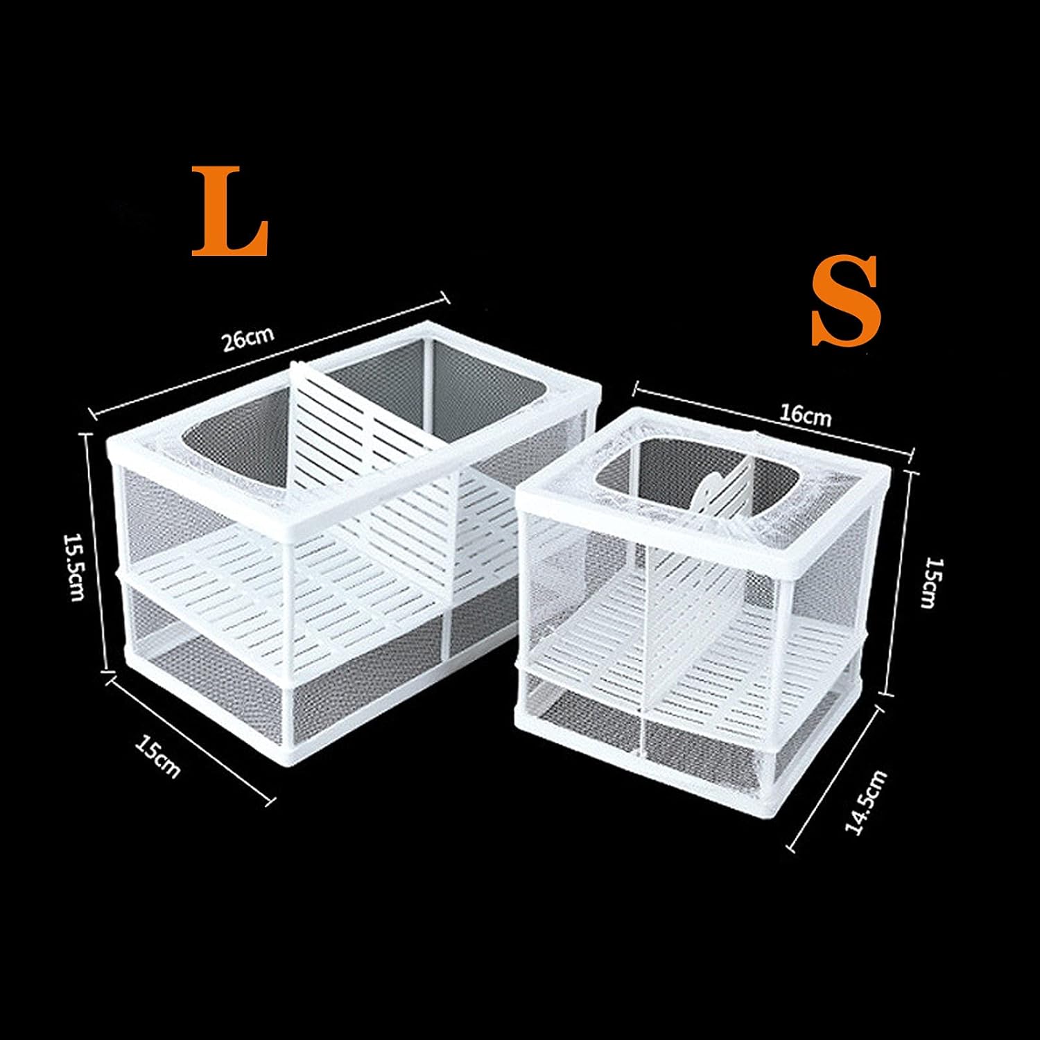 Still Awake Aquarium Fish Breeder Box, Hatching Box, Juvenile Fish Spawning Incubator, Water Isolation Net Hatcher, Nylon Mesh Fish Fry Hatchery Breeder Box Separation Net（White 3 Rooms S）