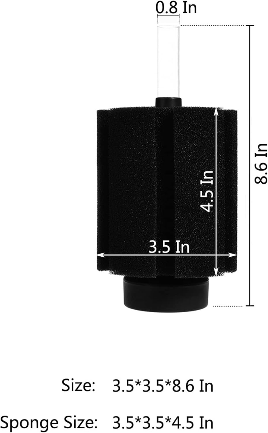 ALEGI Aquarium Bio Sponge Filter with Ceramic Media for Clear and Quiet Aquariums for Betta Fry Shrimp Tiny Fish Tank (10-40 Gallon 2 Pack)