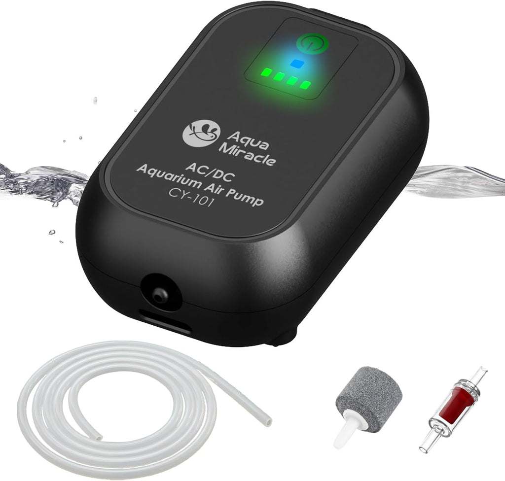 AquaMiracle USB Aquarium Air Pump Rechargeable Aerator for Bait Bucket, Portable Battery Powered Air Pump for Aquarium, Fish Tank Air Pump for Outdoor Fishing, Power Outage & Emergency