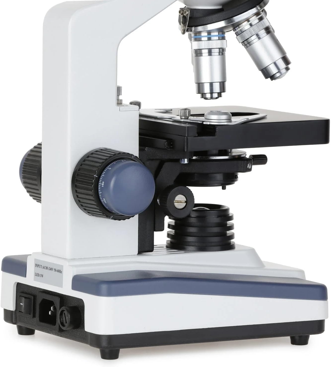 AmScope B120 Series Student & Professional LED Binocular Compound Microscope - 40X-2500X Magnification - Includes 3MP USB Camera & Siedentopf Head