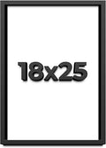18x25 Shadow Box Frame Black | 1 Inch Deep Solid Wood Shadowbox Display Frame | UV Resistant Acrylic Plexiglass, Acid Free Backing, and Hanging Hardware | Dugan Picture Frame Style