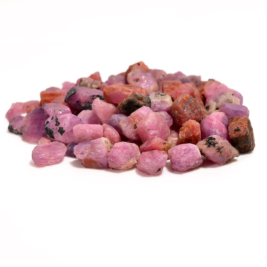 100 carats Raw Pink Sapphire Crystals, Wholesale Lot, Natural Gemstone, Rough Crystals, Rock Stones, Jewelry Making Supplies, DIY & Crafts, September Birthstone, 8 to 10pcs