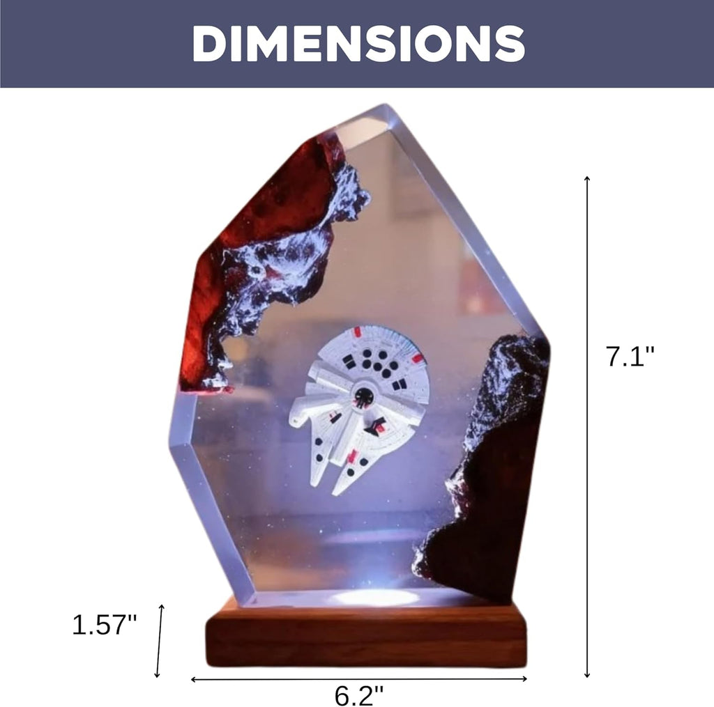 Galaxy Sapce Resin Night Light, LED Space Lamp, USB Powered Resin Art Lamp & Handmade Desk Lamp with Wooden Base & Remote,Handmade Gift for Christmas, New Year 2025
