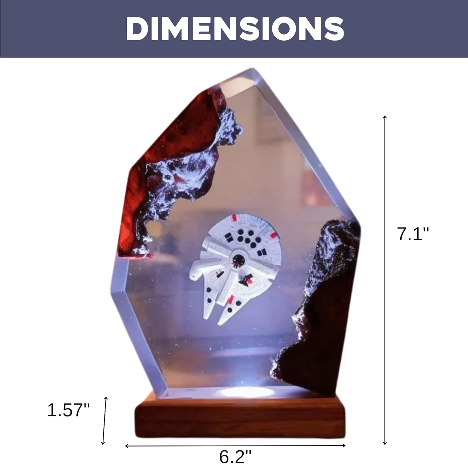 Galaxy Sapce Resin Night Light, LED Space Lamp, USB Powered Resin Art Lamp & Handmade Desk Lamp with Wooden Base & Remote,Handmade Gift for Christmas, New Year 2025