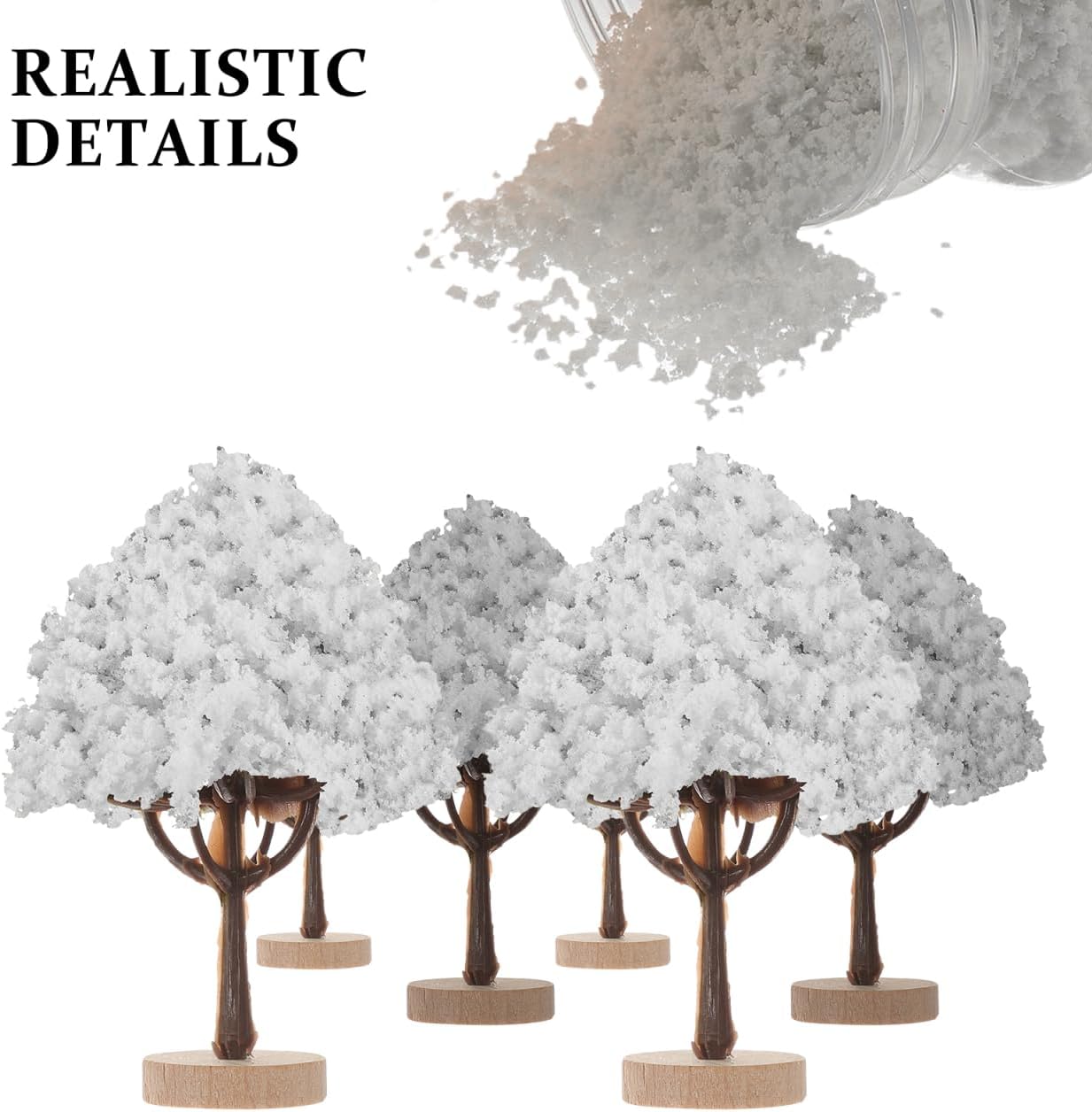 Gadpiparty 400ML DIY Sponge Tree Powder for Model Making White - Perfect for Miniature Landscape Decoration and Craft Projects