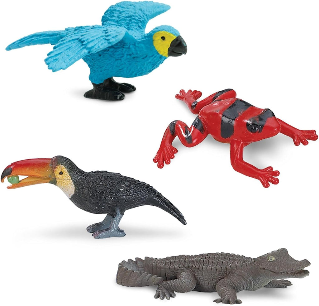 Safari Ltd. Rainforest TOOB - 11 Figurines: Macaw, Frogs, Toucan, Iguana, Monkey, and More - Educational Toy Figures For Boys, Girls, and Kids Ages 3+