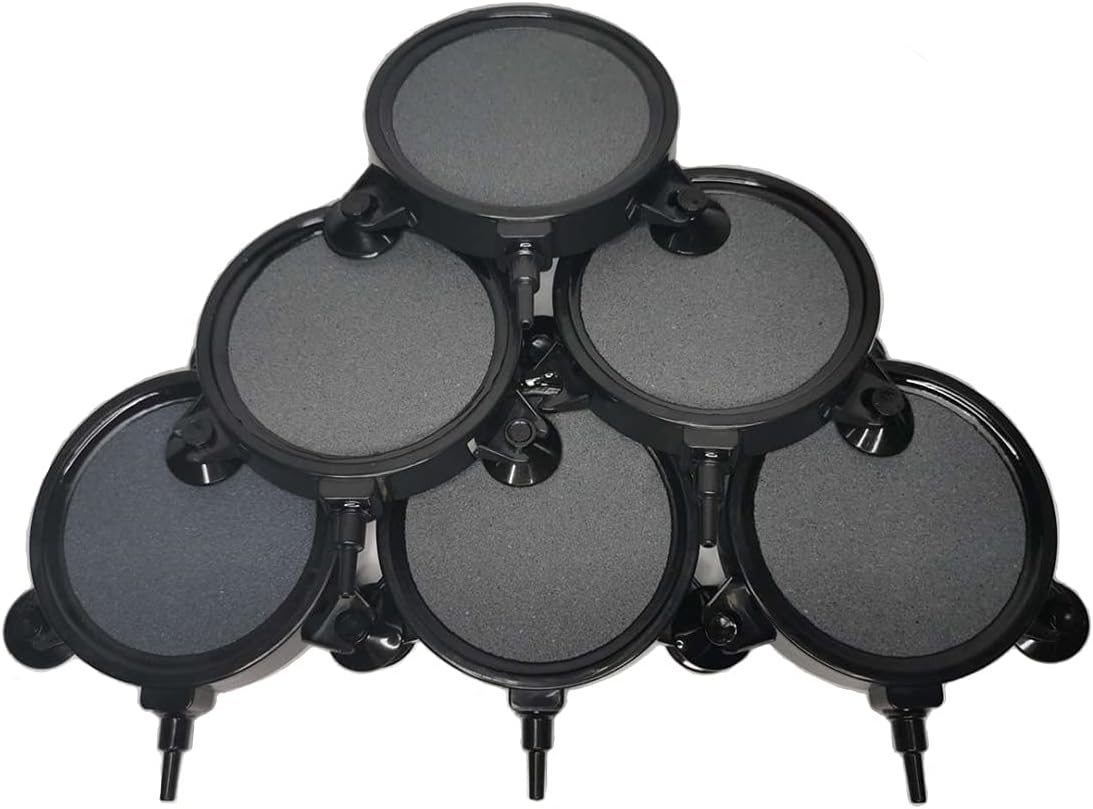 PINVNBY 4.2-Inch Air Stone Disc Bubble Diffuser with Suction Cups for Oxygenation in Fresh/Saltwater Tanks, Ponds, Hydroponic, Aquaponics, and as a Decorative Airstone for Aquariums
