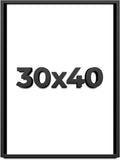 30x40 Shadow Box Frame Black | 1 Inch Deep Solid Wood Shadowbox Display Frame | UV Resistant Acrylic Plexiglass, Acid Free Backing, and Hanging Hardware | Dugan Picture Frame Style