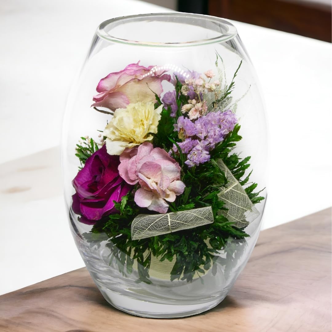 Fiora Flower | Long Lasting Real Roses in a Sealed Vase | Lasts up to 5 Years | Unique Present Gift