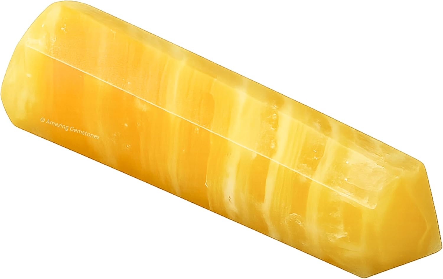 Yellow Calcite Crystal Towers ~ Natural Healing Crystal Point Obelisk for Reiki Healing and Crystal Grid (2" to 3" INCH)