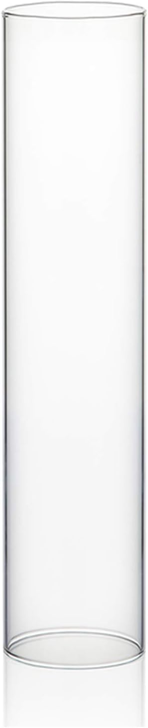 WGVI Hurricane Candle Holder Sleeve, Wide 3", Height 14", Clear Glass Cylinder Candleholder, Chimney Tube, Open Ended Candle Shade, 1 Piece