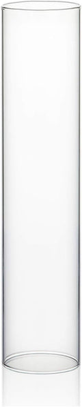 WGVI Hurricane Candle Holder Sleeve, Wide 3", Height 14", Clear Glass Cylinder Candleholder, Chimney Tube, Open Ended Candle Shade, 1 Piece