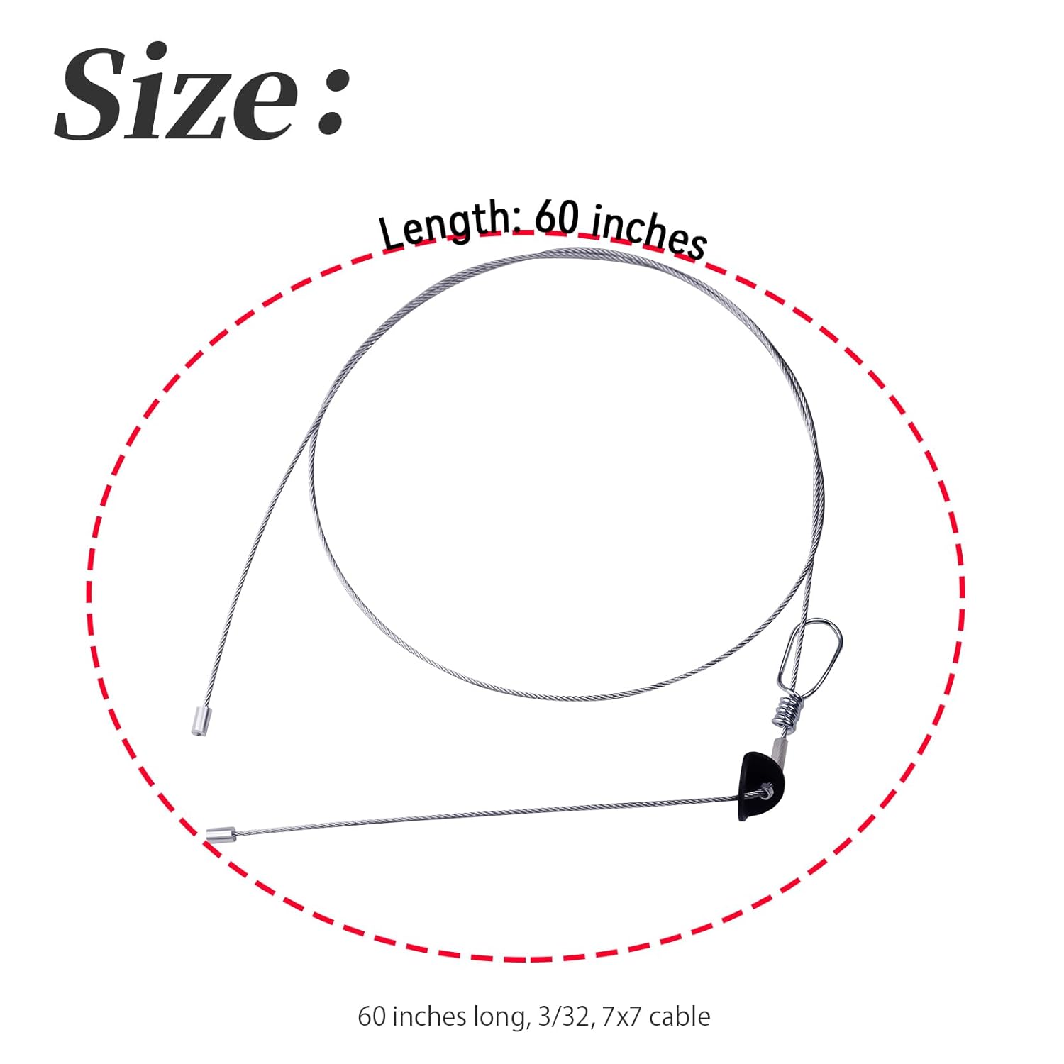 12Pcs Trap Wire (60in Long, 7x7, 3/32 Cable) Fits for Outdoor Survival and Hunting Adventures, Easy to Carry