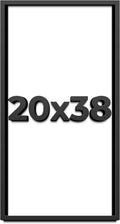 20x38 Shadow Box Frame Black | 1 Inch Deep Solid Wood Shadowbox Display Frame | UV Resistant Acrylic Plexiglass, Acid Free Backing, and Hanging Hardware | Dugan Picture Frame Style