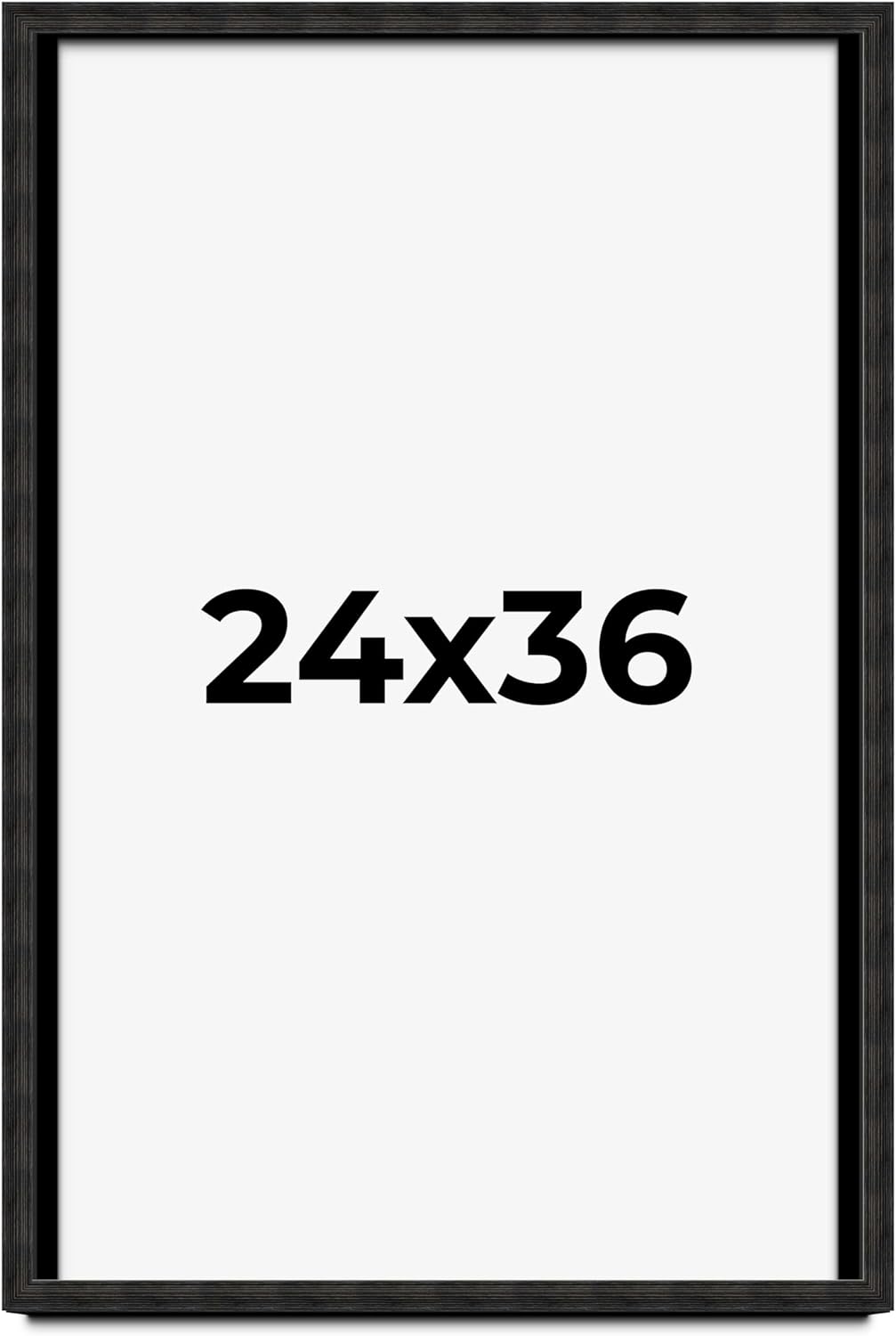 24x36 Shadow Box Frame Barnwood Black Wood | with a 1" Usable Display Depth | Includes a Brown Real Suede Texture Acid-Free Backing Board, UV Resistant Acrylic, and Hanging Hardware