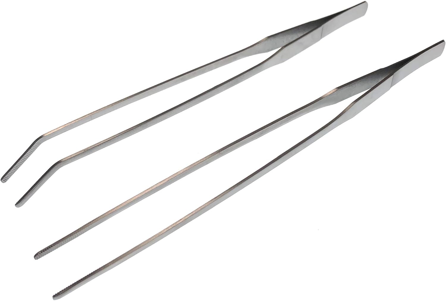 Longjet Kitchen Tongs Metal Tweezers for Cooking - Reptile Feeding Tongs for Gecko, Bearded Dragon, Snake - Long Forceps for Aquarium Plant