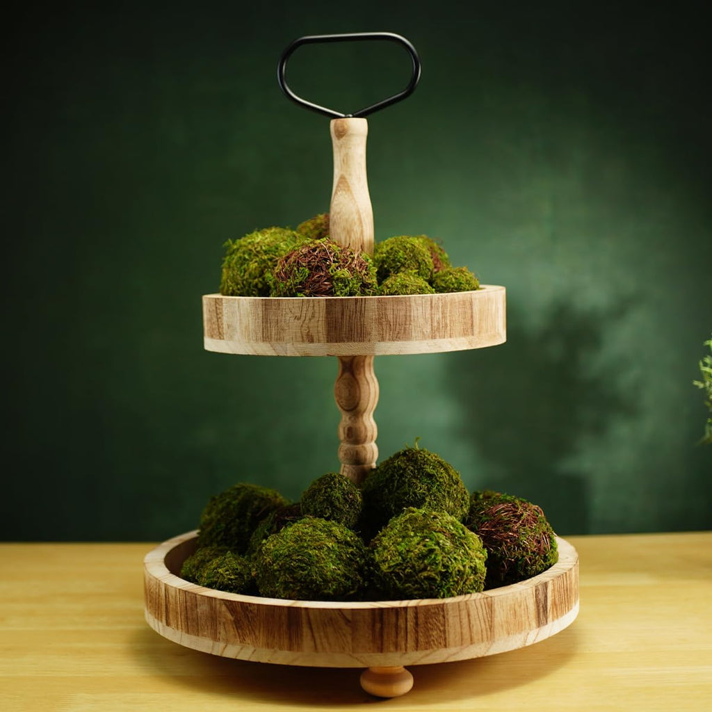 BYHER Decorative Moss Balls Set - 18pcs Fake Moss Balls for Bowl Fillers, Centerpiece Decor, Home Decor, Vase Fillers, Wedding Decor, Table Arrangements, Coffee Accents, DIY Crafts (Mix-Set of 18)