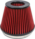 Kyostar 6 Inch (152mm) Neck High Flow Inlet Cold Air Intake Cone Replacement Dry Air Filter Red