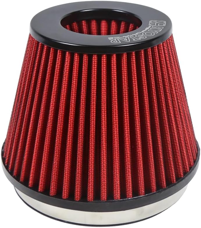 Kyostar 6 Inch (152mm) Neck High Flow Inlet Cold Air Intake Cone Replacement Dry Air Filter Red