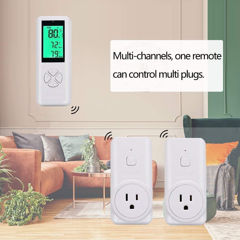 DIGITEN Wireless Temperature Controller, Remote Control Detect Temp, Digital Remote Thermostat, Plug-in Thermostat Outlet
