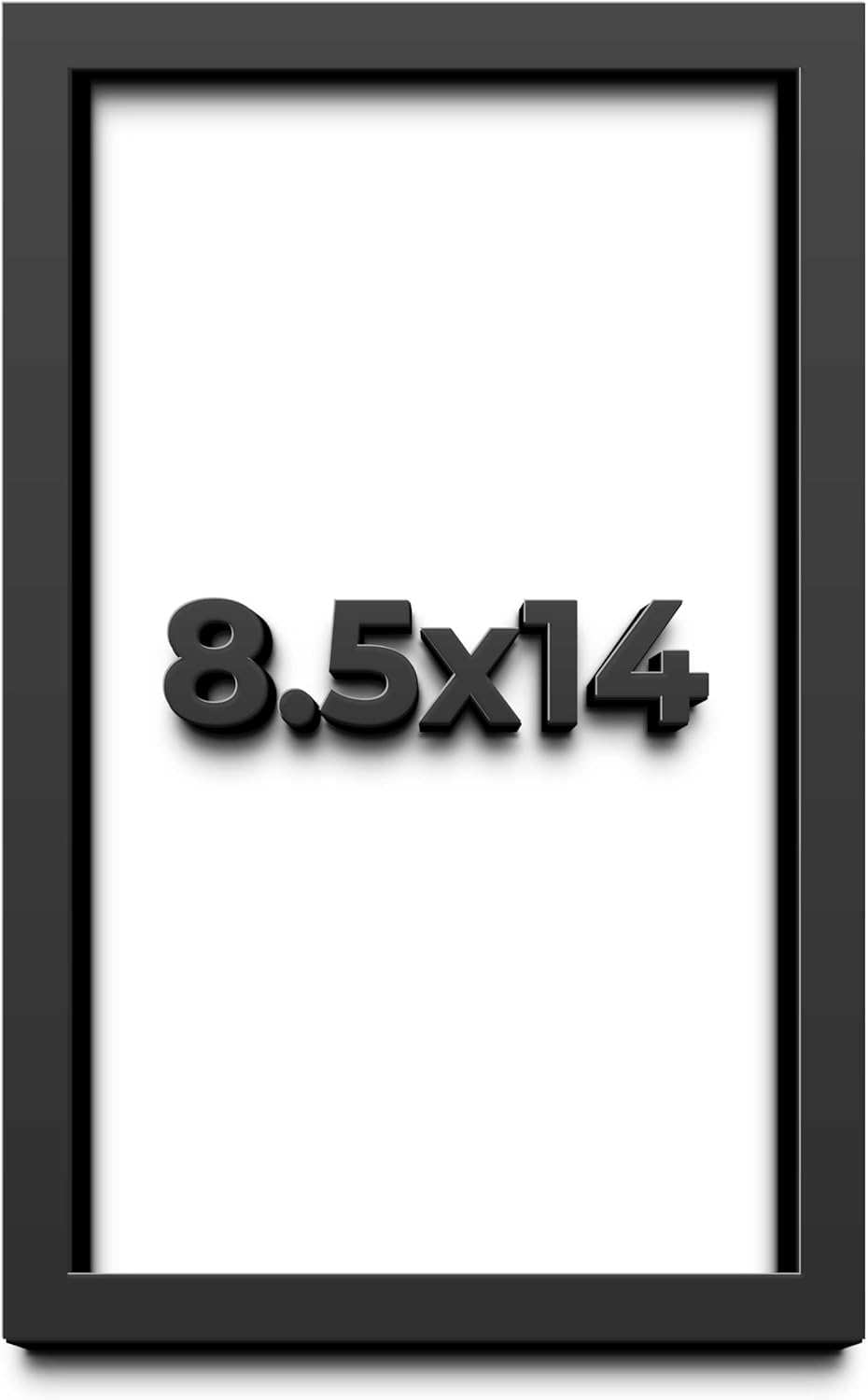 8.5x14 Black Shadow Box Frame - Contemporary Wood Shadow Box Complete with UV Acrylic, Foam Board Backing & Hanging Hardware