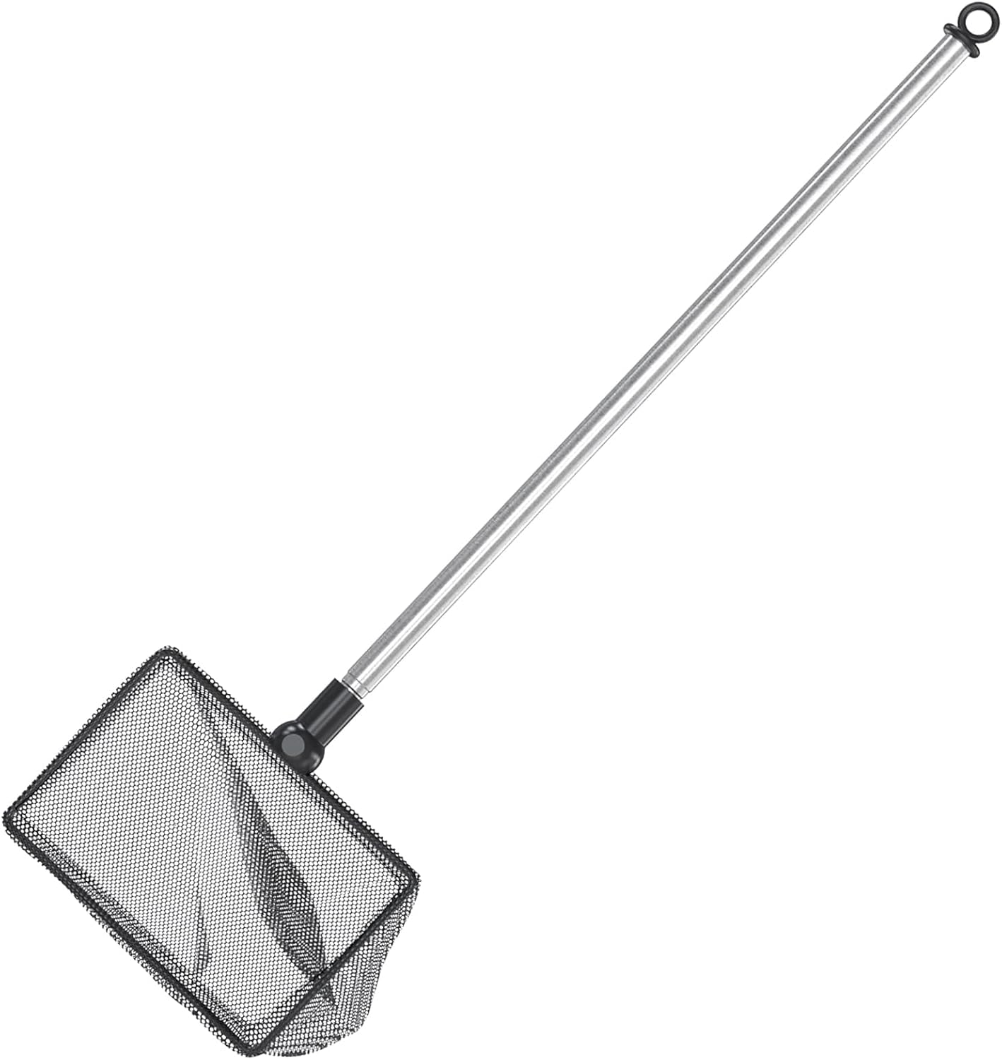 Pawfly Aquarium Fish Net with Extendable 9-24 Inch Long Handle for Betta Fish Tank Small Koi Pond and Pool