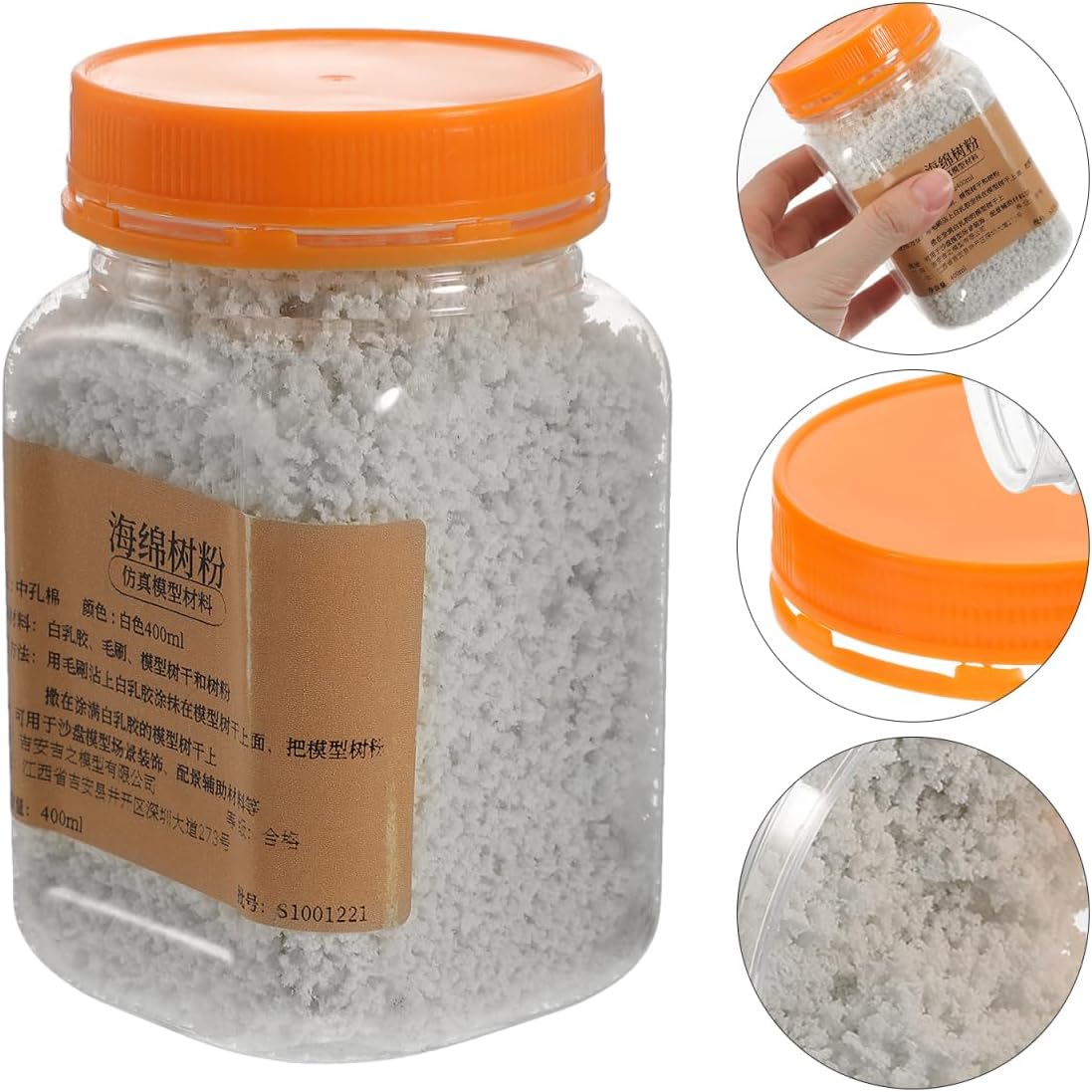 Gadpiparty 400ML DIY Sponge Tree Powder for Model Making White - Perfect for Miniature Landscape Decoration and Craft Projects