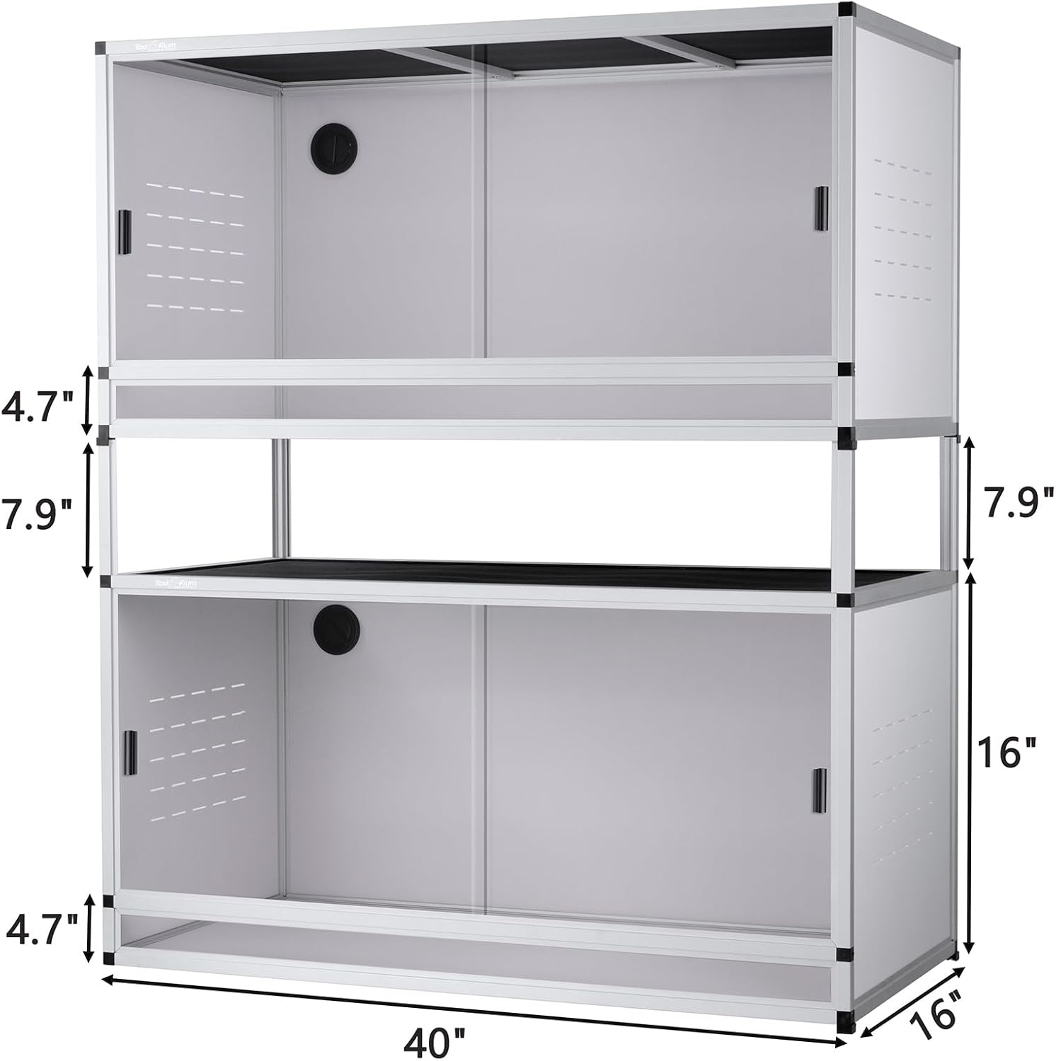 Reptile Enclosure 40x16x16'' Large Reptile Terrarium Habitat Tank for Bearded Dragon Gecko Lizard Snake, 44 Gallon Wide Breeding Lounge Vivarium Area with Sliding Doors Lock